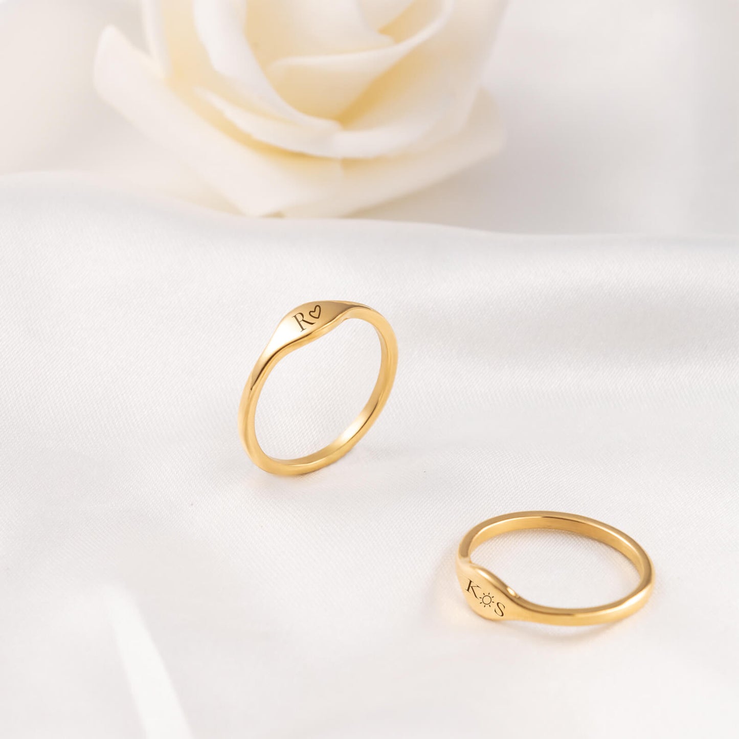 Custom Gold Initial Ring