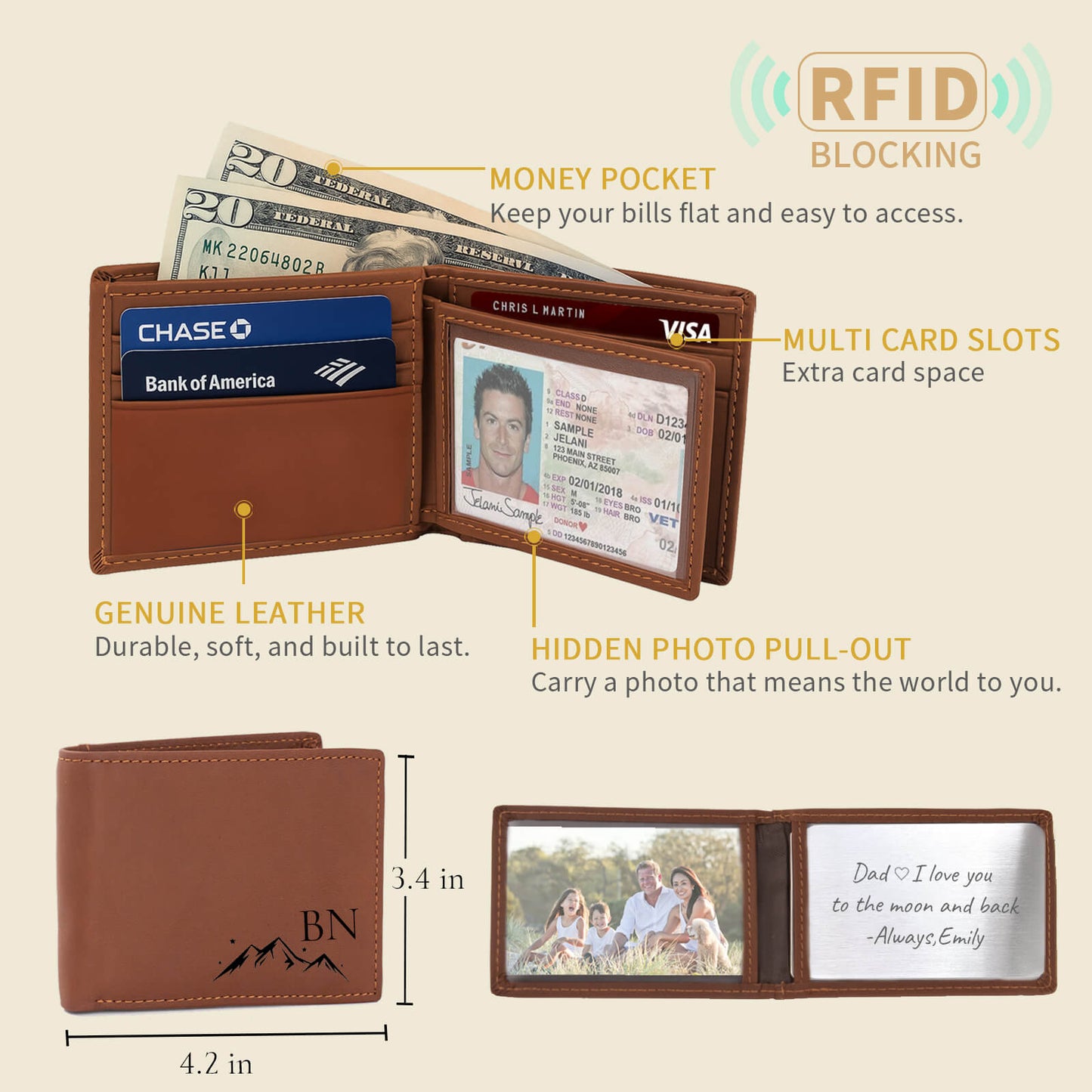 Custom Leather Wallet for Men