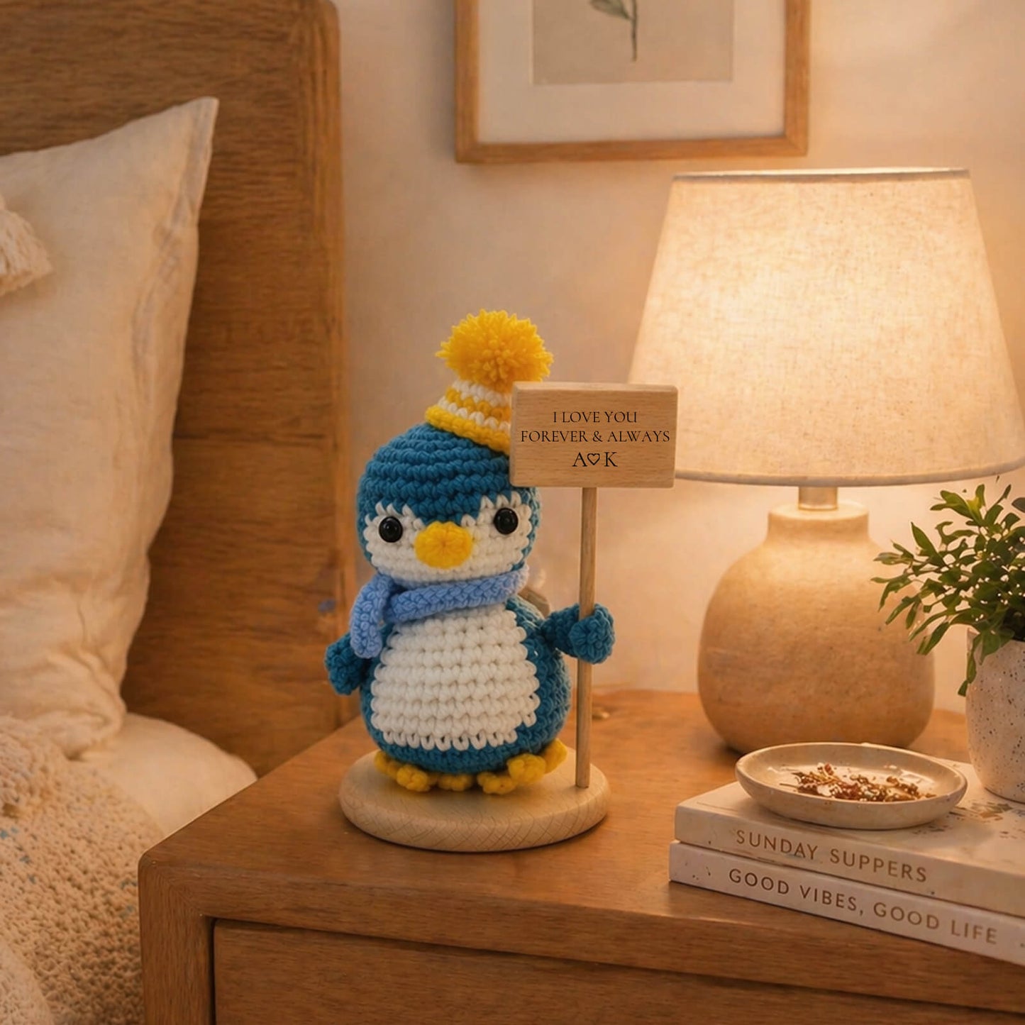 Personalized Crochet Penguin Gift