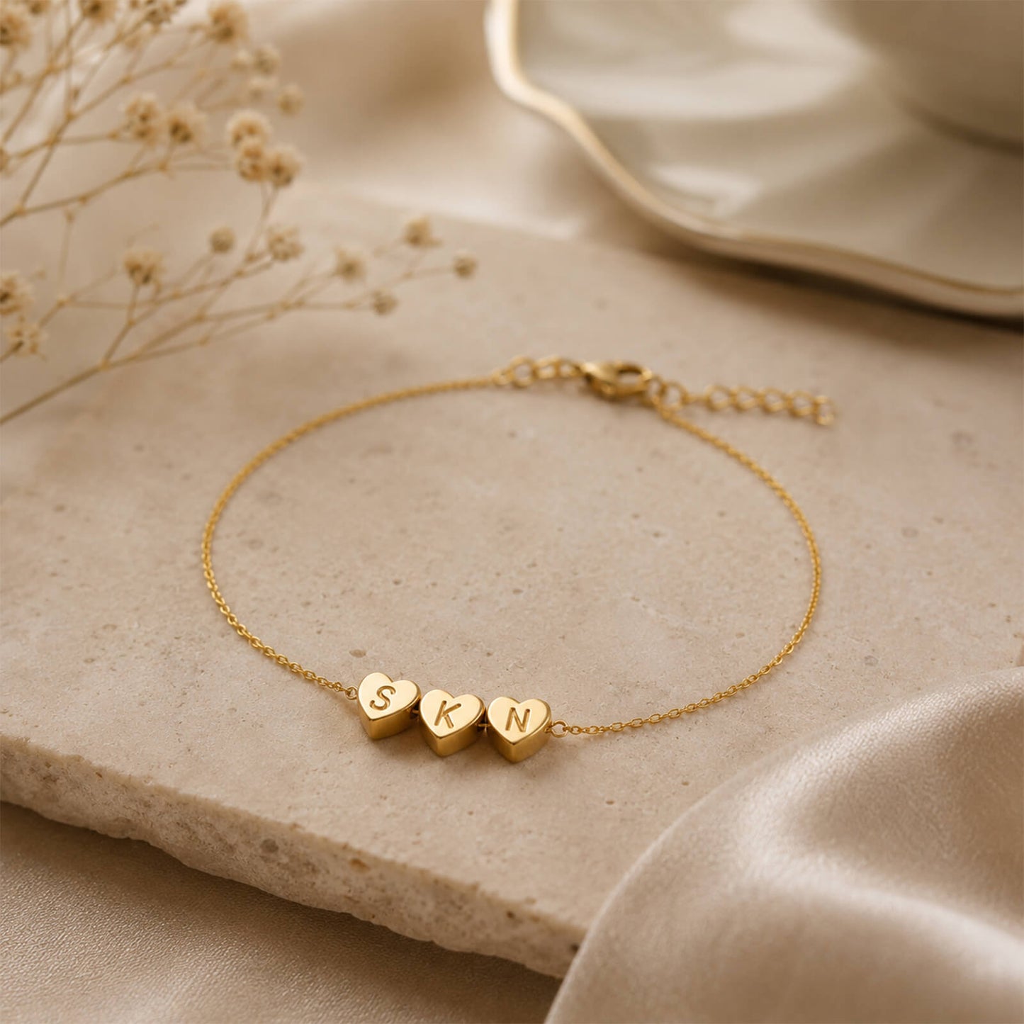 Initial Heart Bracelet