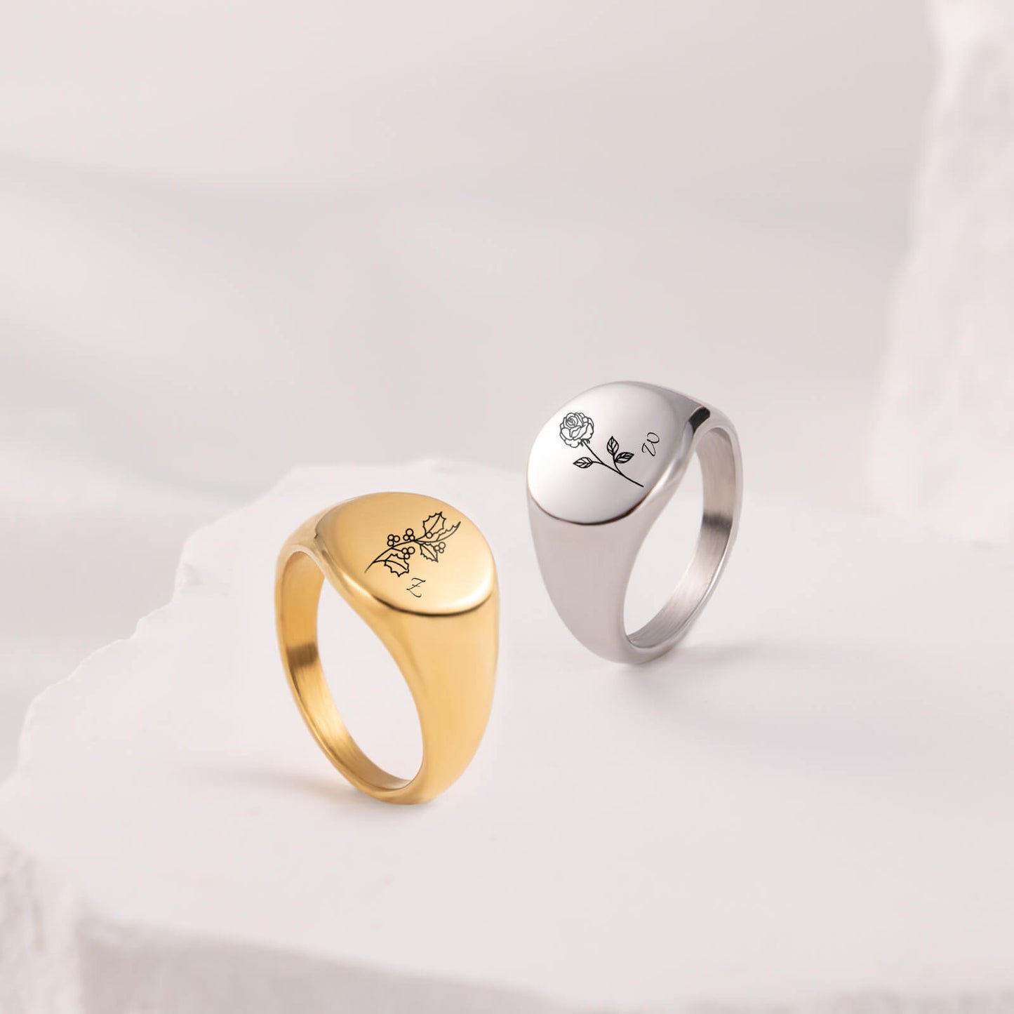 Birth Flower Name Ring