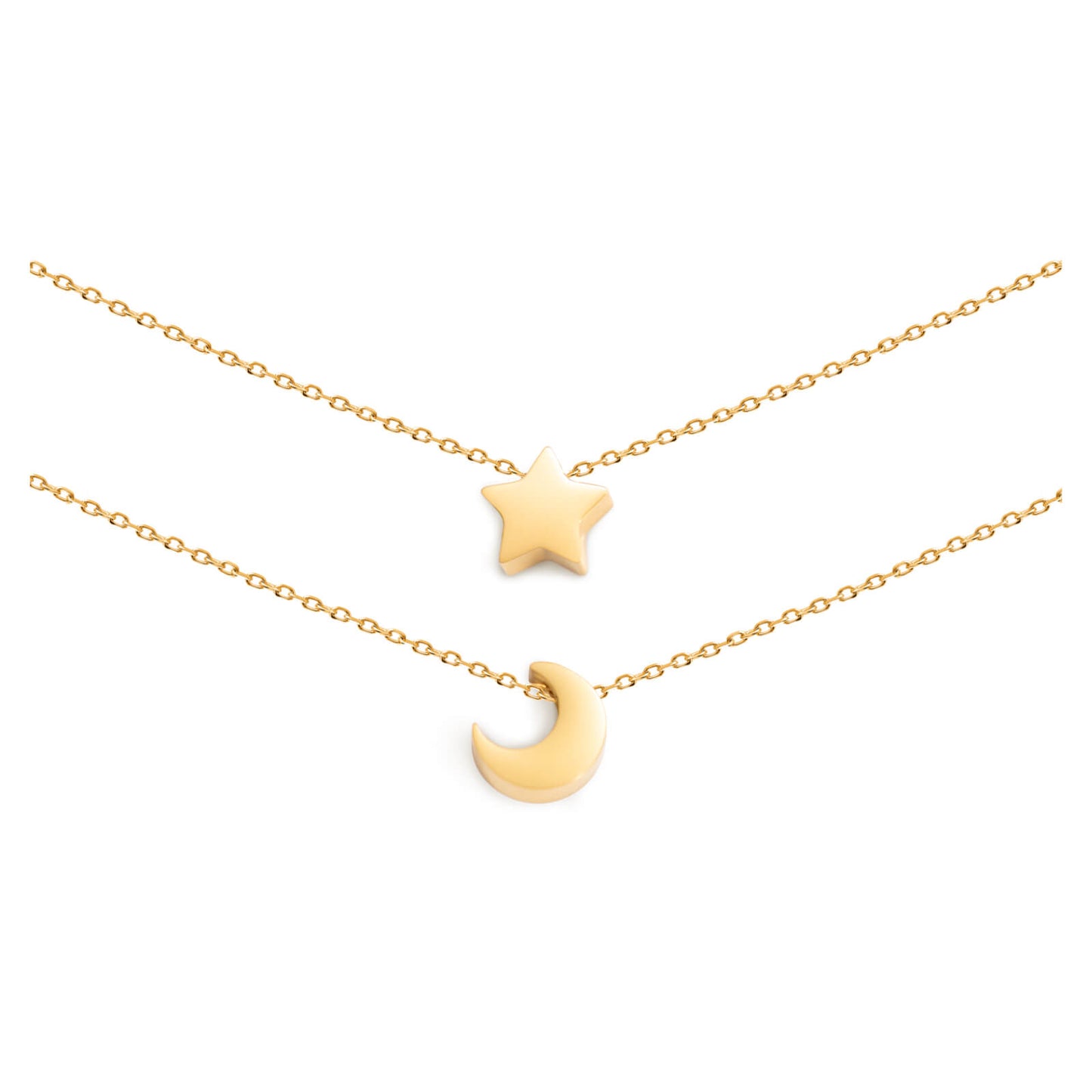 Moon and Star Matching Necklaces