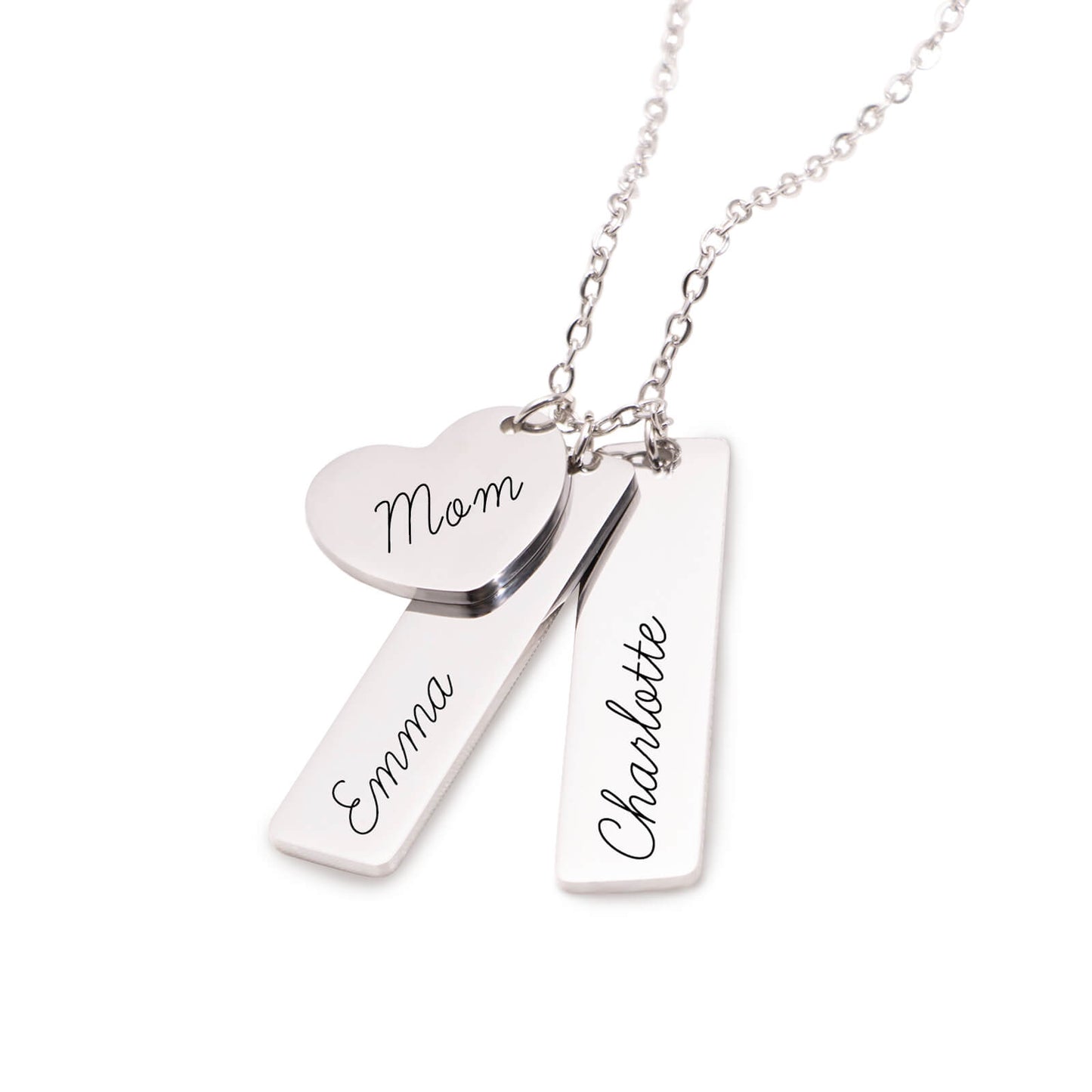 Custom Heart Charm Name Necklace