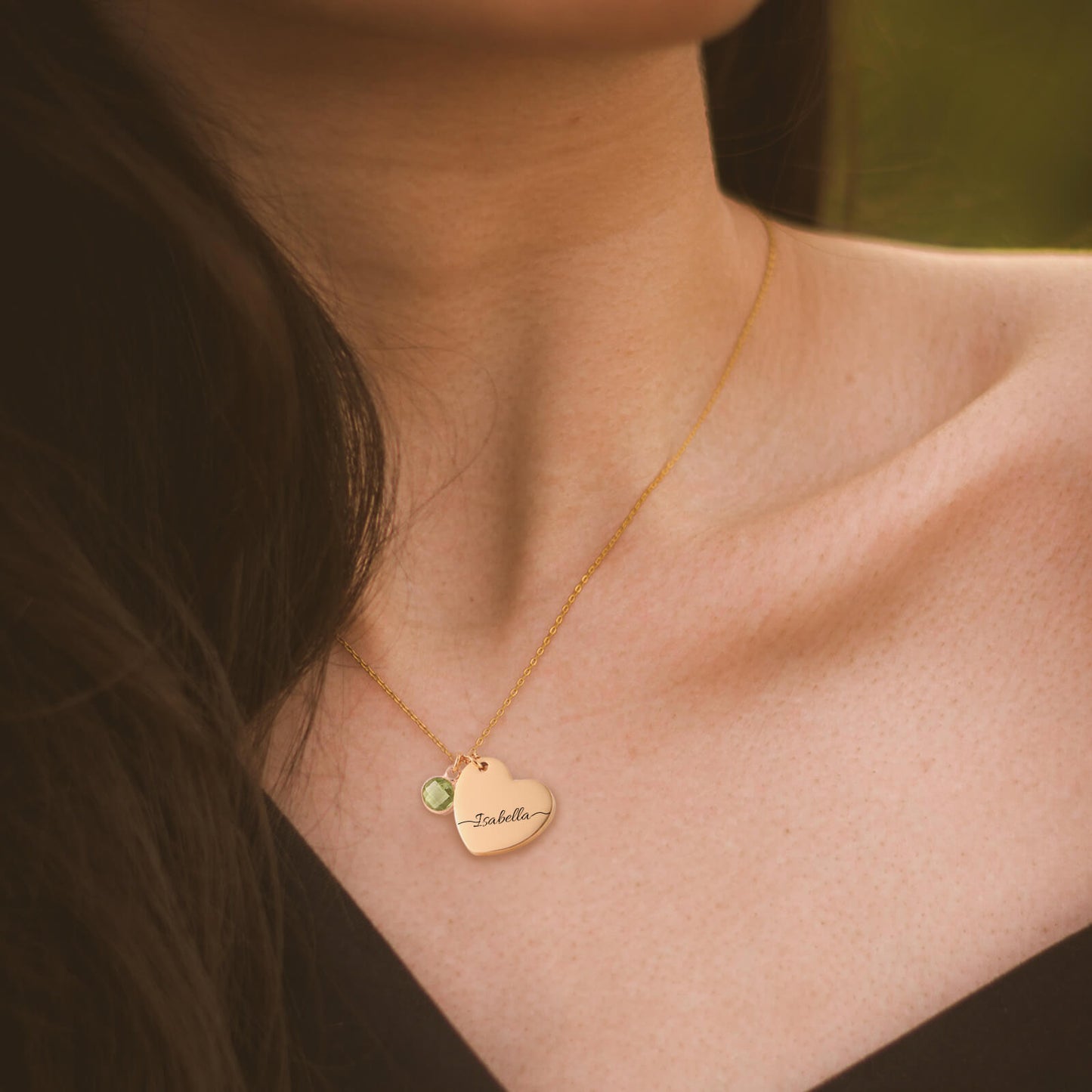 Heart Birthstone Necklace
