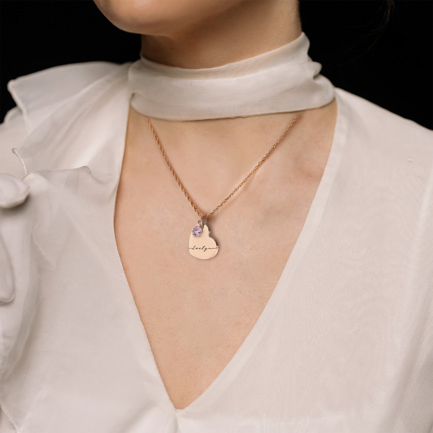 Heart Birthstone Necklace