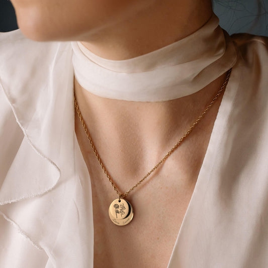 Personalized Birth Flower Necklace