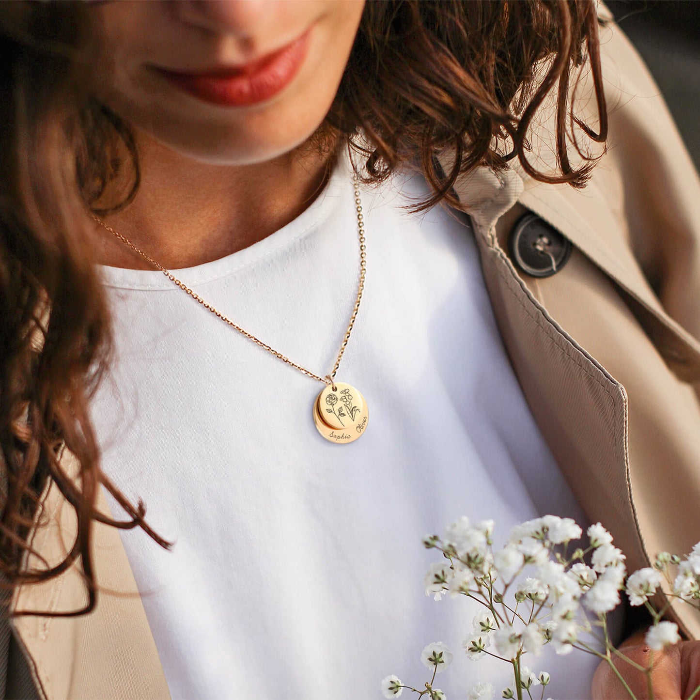 Personalized Birth Flower Necklace