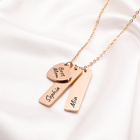 Custom Heart Charm Name Necklace