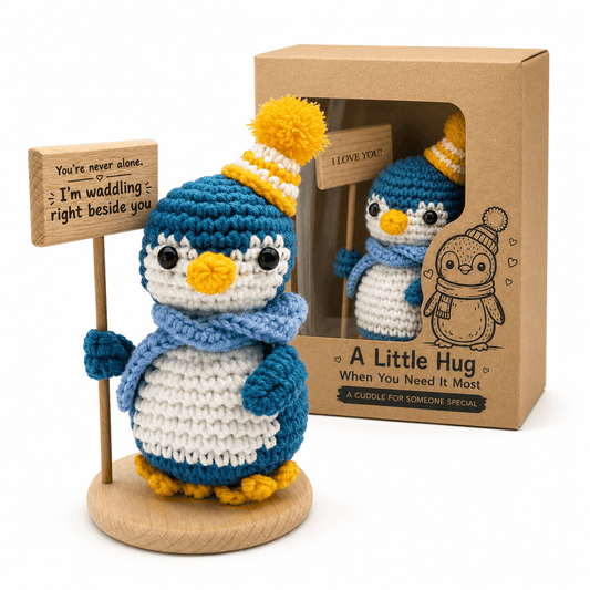 Personalized Crochet Penguin Gift