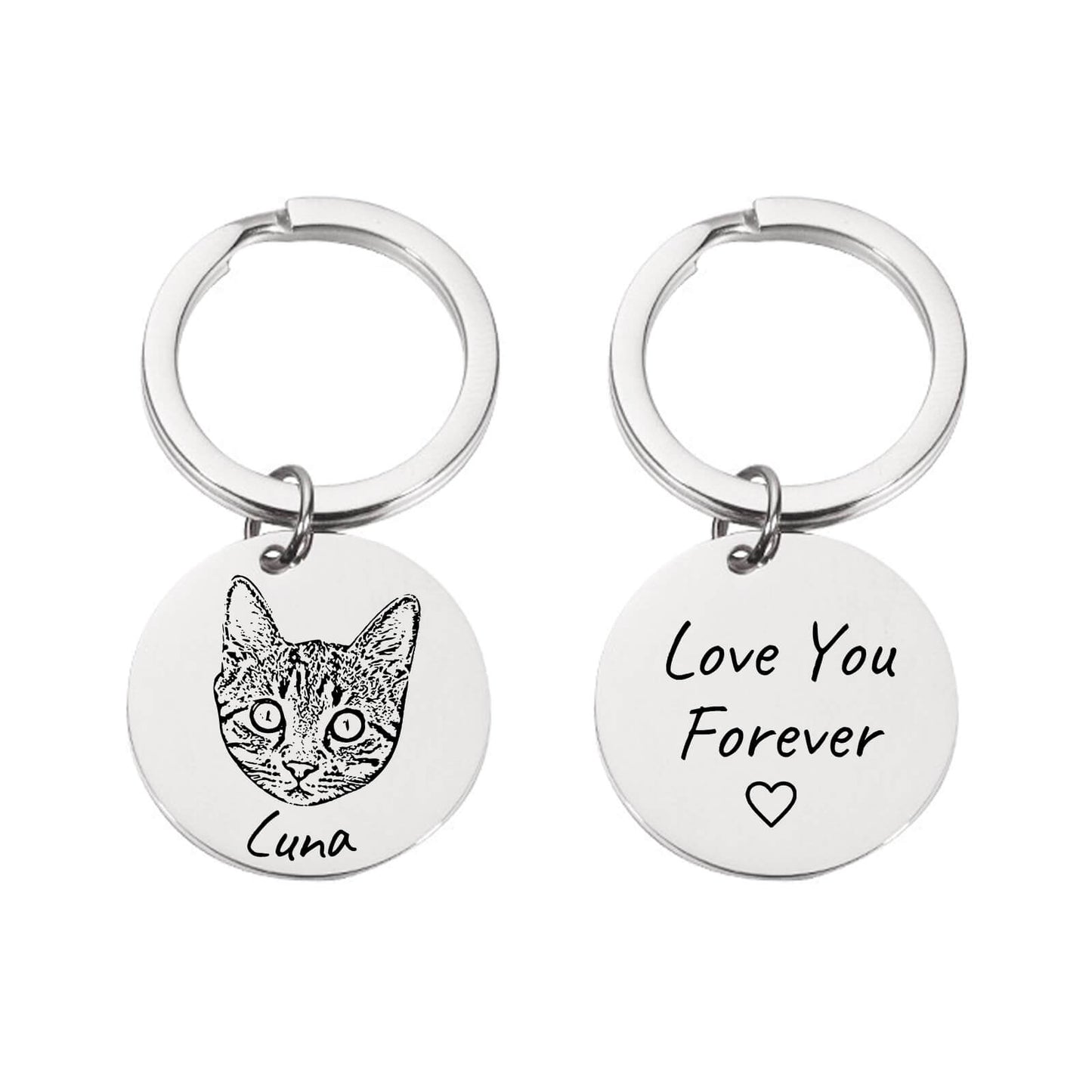Custom Pet Portrait Keychain