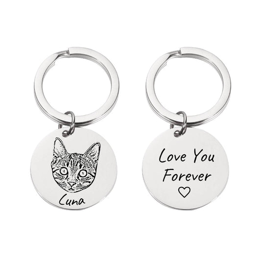 Custom Pet Portrait Keychain