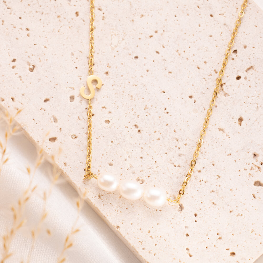 Pearl Initial Necklace