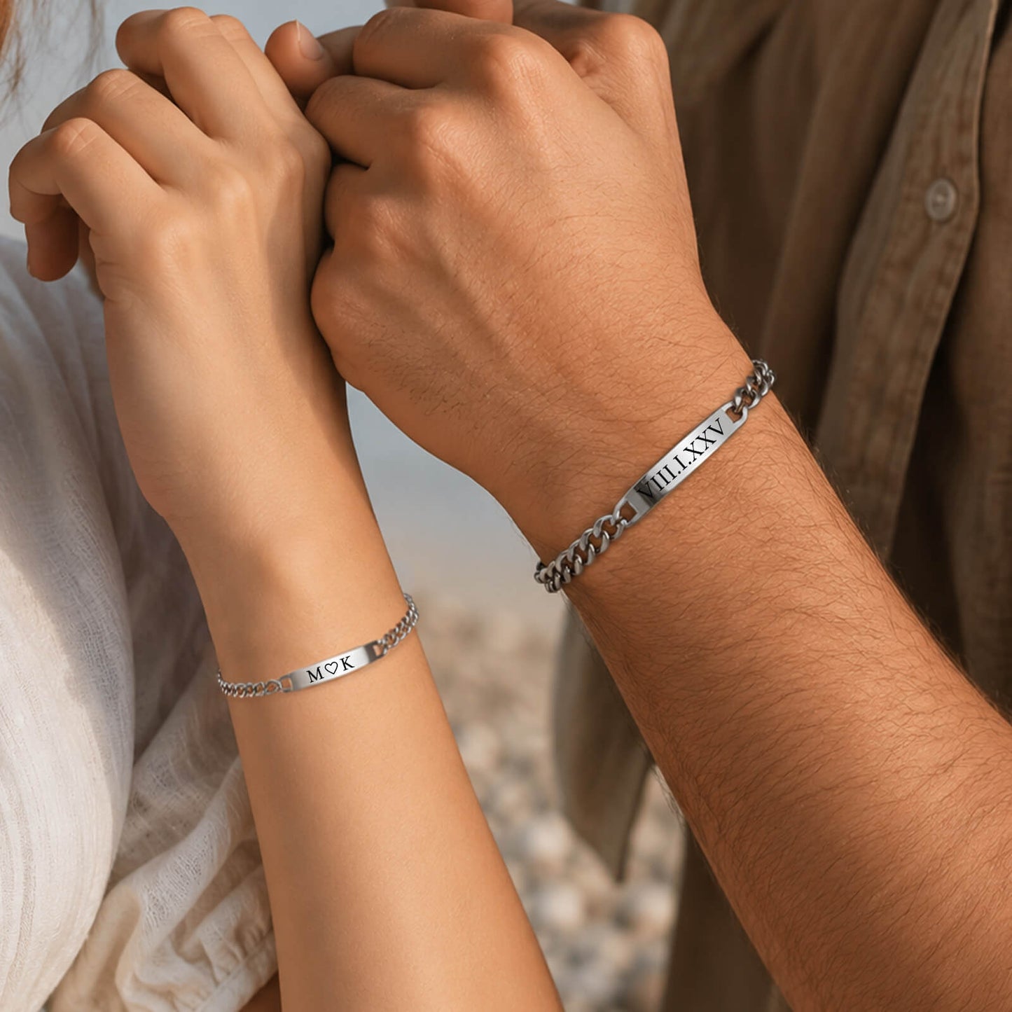 Couple Engraved Bracelets