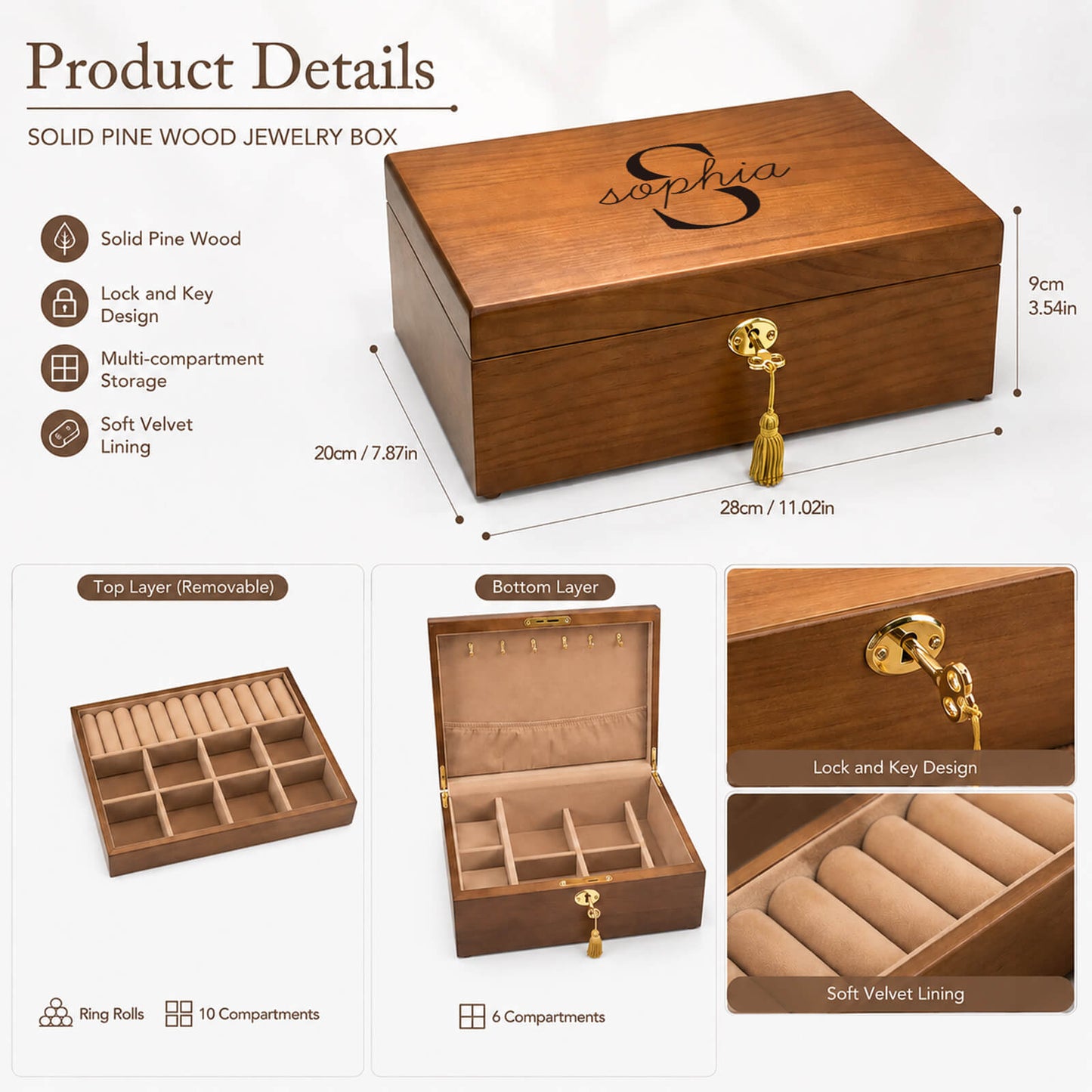 Pine Keepsake Box