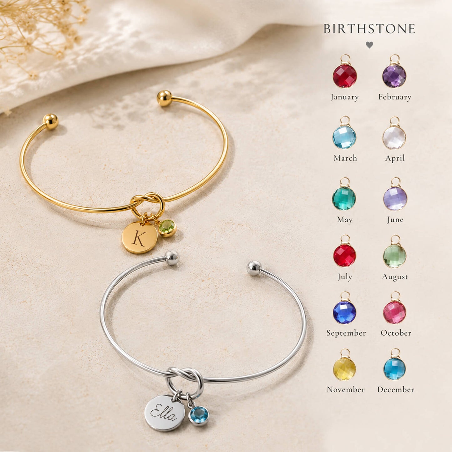 Birthstone Disc Bracelet
