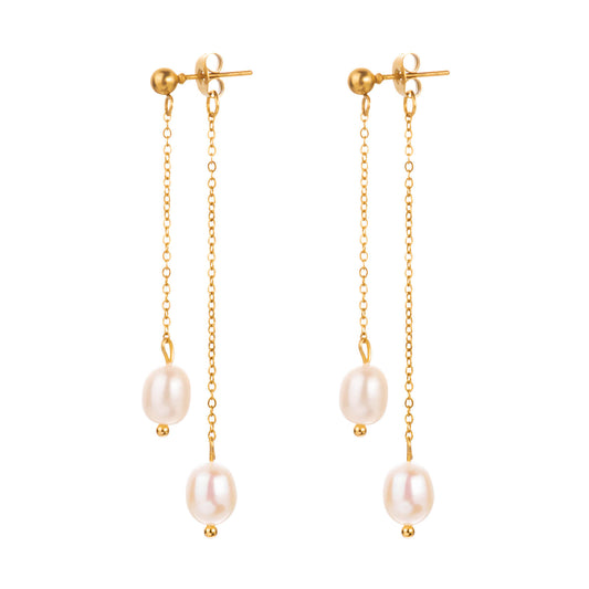 Natural Pearl Drop Earrings