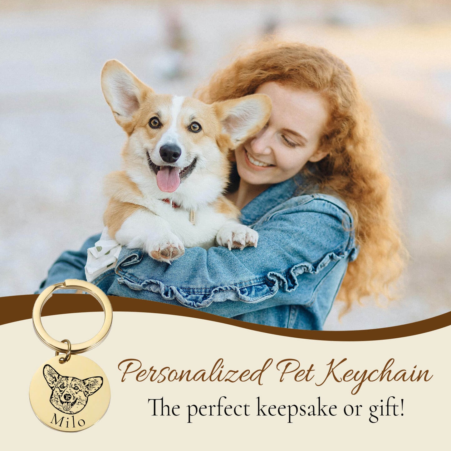 Custom Pet Portrait Keychain