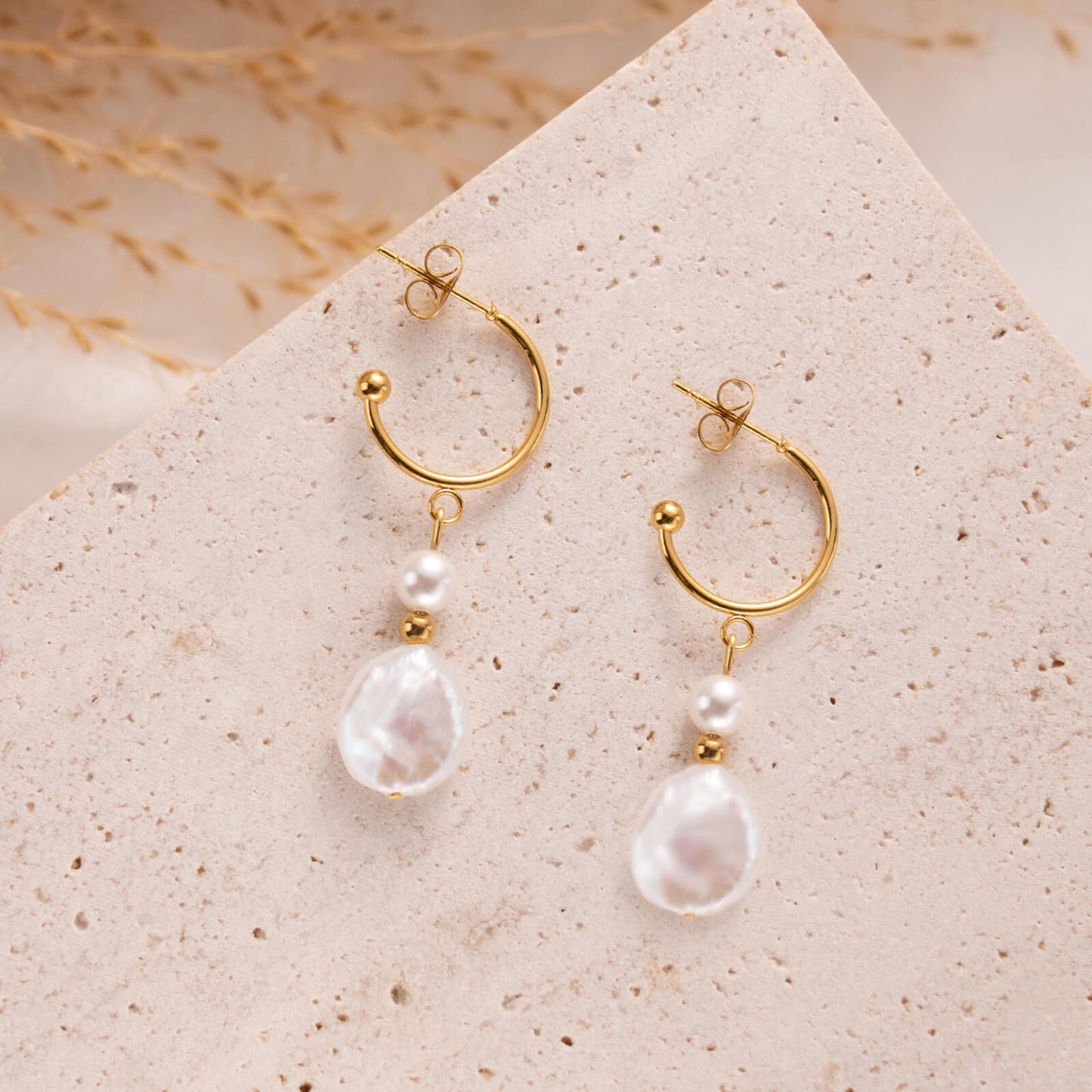 Baroque Pearl Pendant Earrings