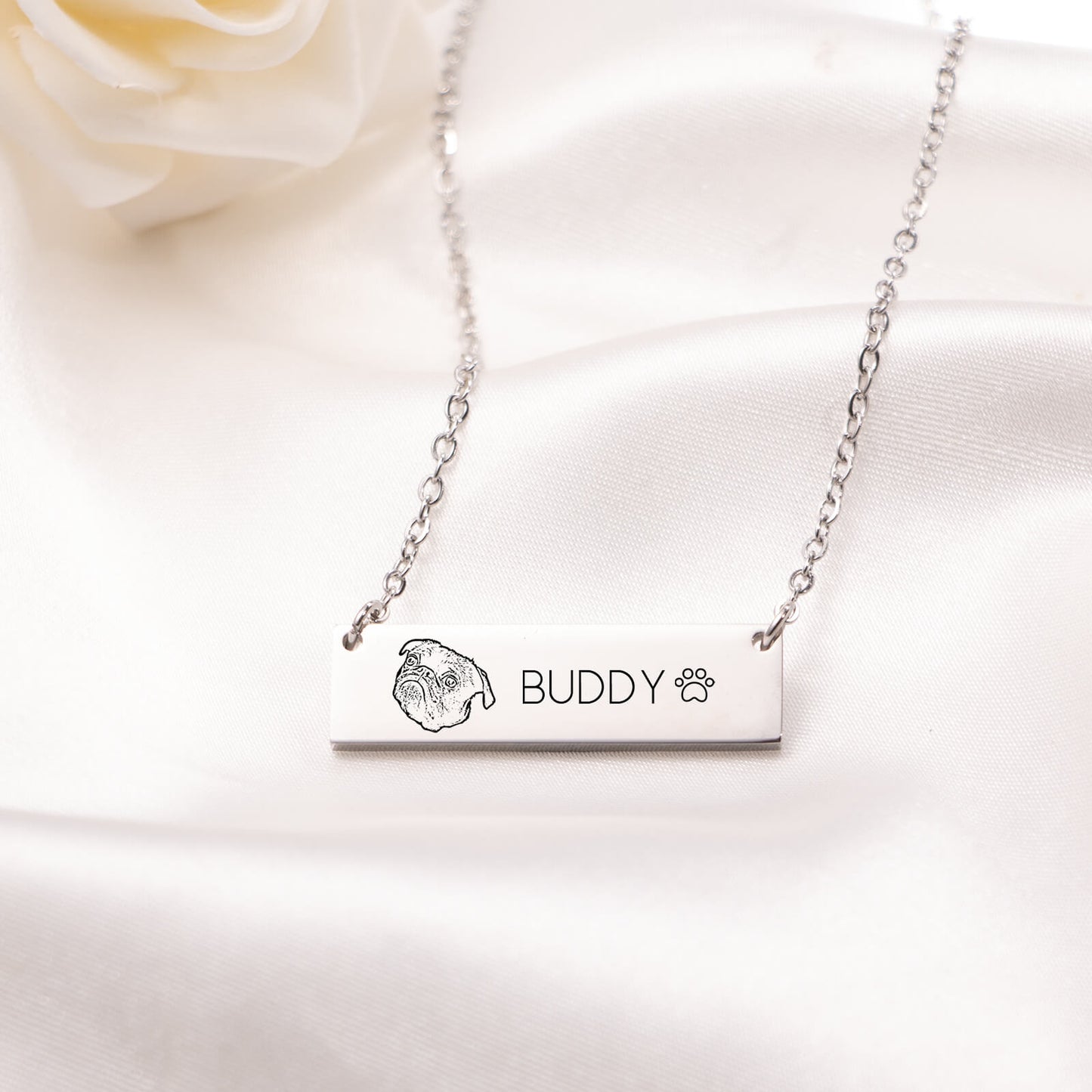 Pet Portrait Name Necklace