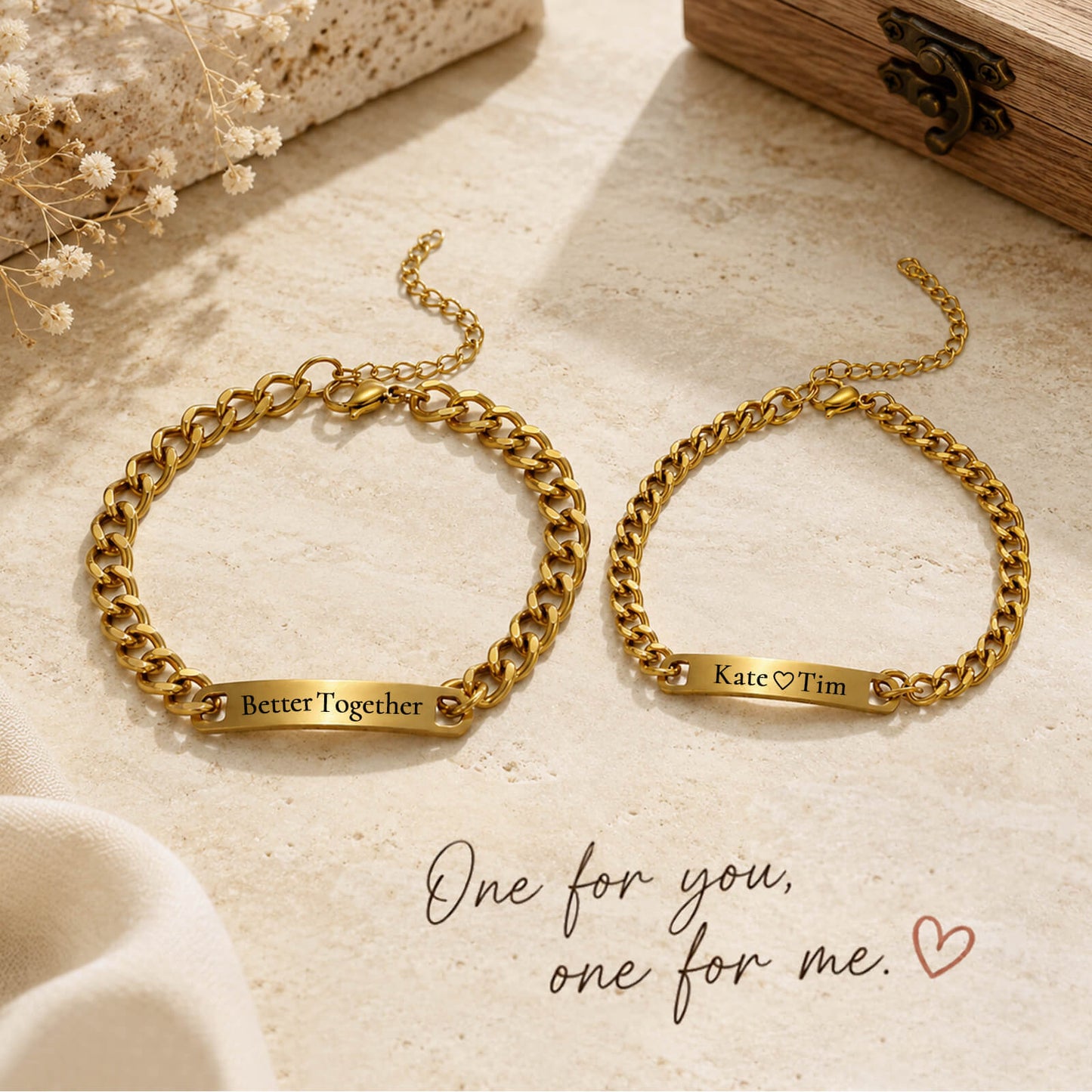 Couple Engraved Bracelets