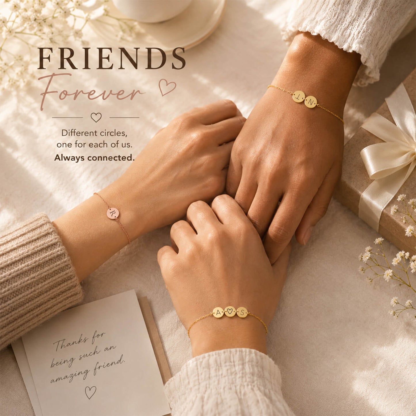 Initial Disc Bracelet