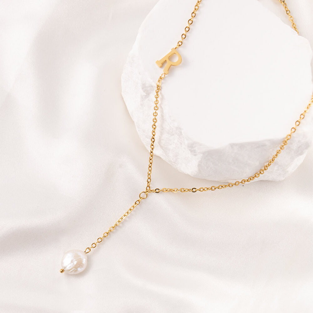 Personalized Pearl Initial Necklace