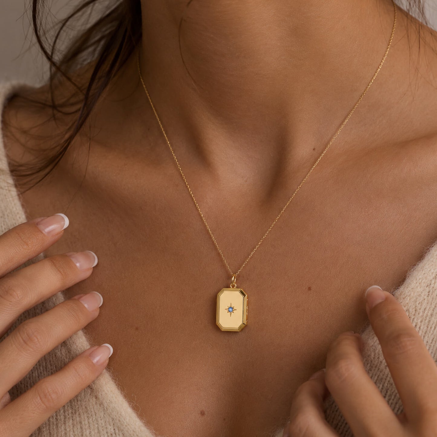 Birthstone Photo Locket Necklace