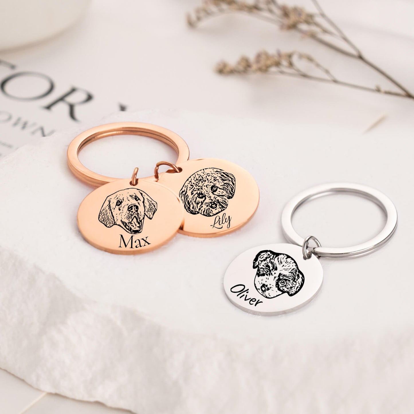 Custom Pet Portrait Keychain