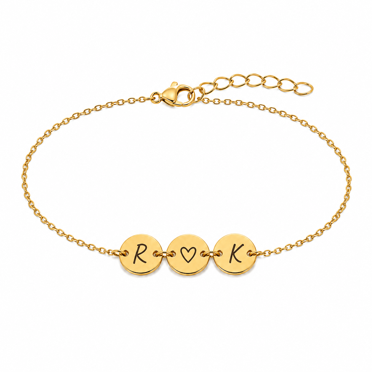 Initial Disc Bracelet