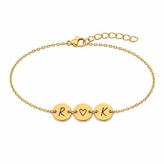Initial Disc Bracelet