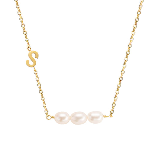 Pearl Initial Necklace