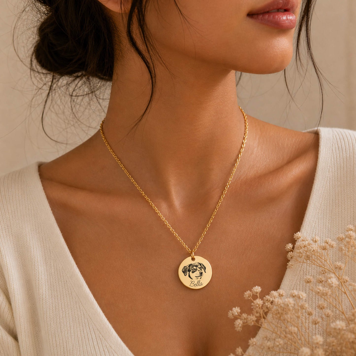 Custom Pet Portrait Necklace