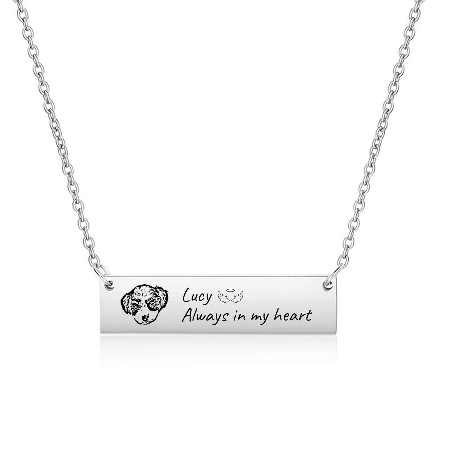 Pet Portrait Name Necklace