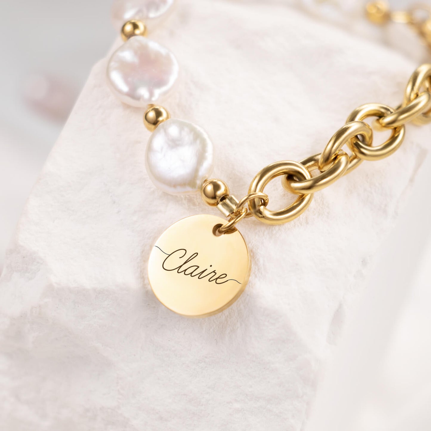 Personalized Baroque Pearl Bracelet