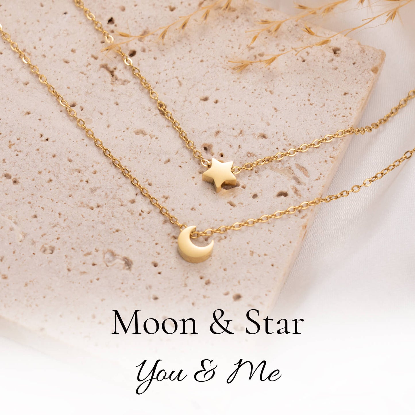 Moon and Star Matching Necklaces