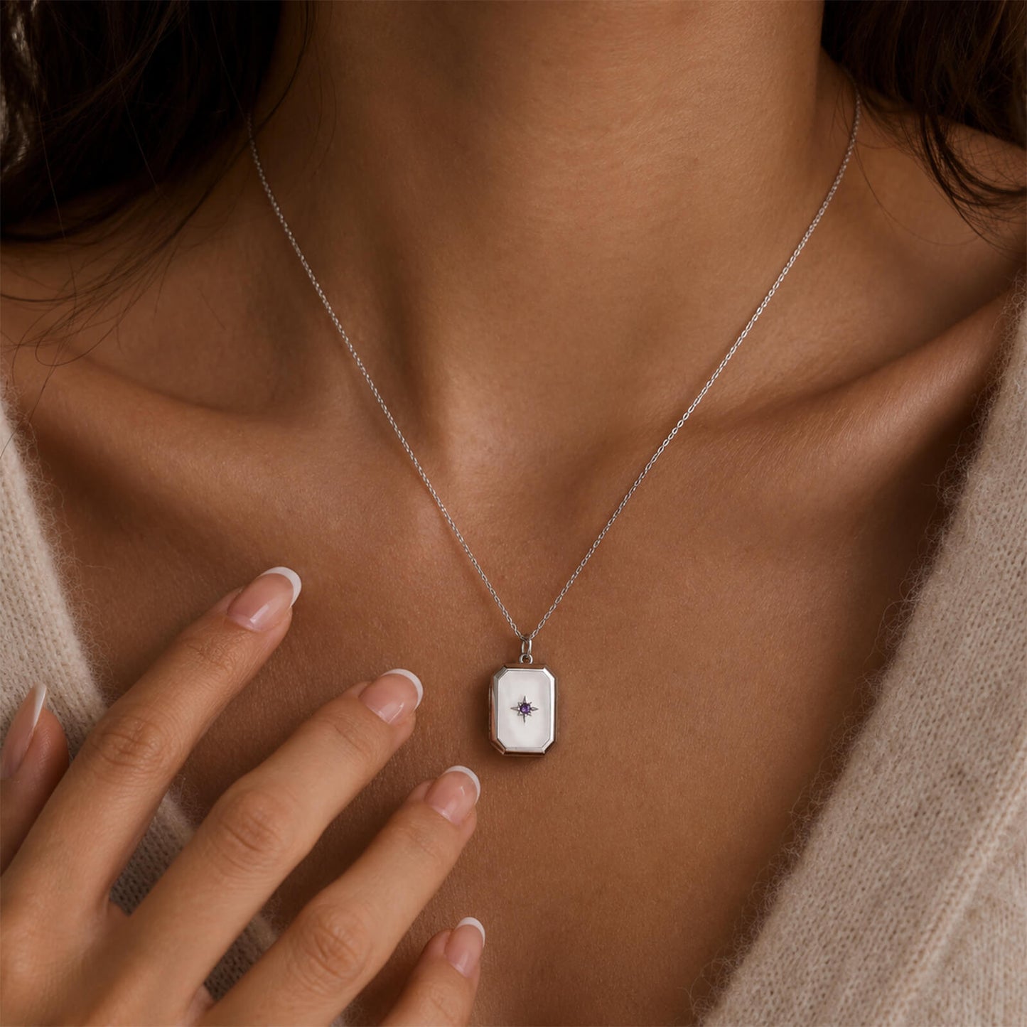 Birthstone Photo Locket Necklace