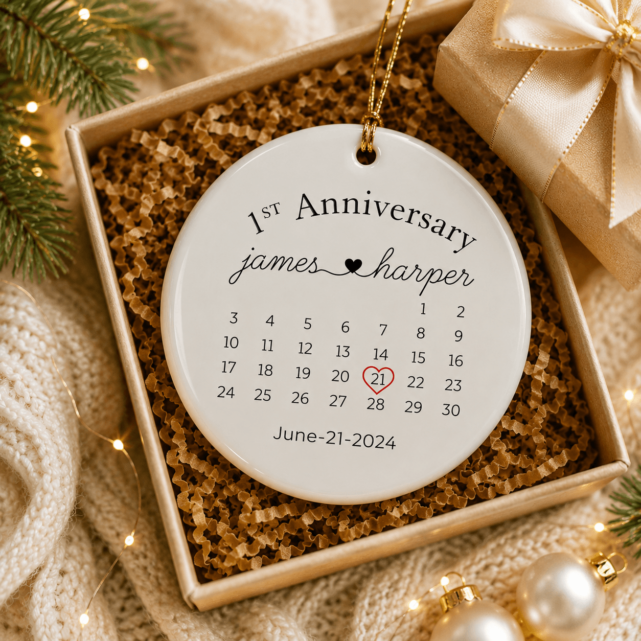 Forever Date Ornament