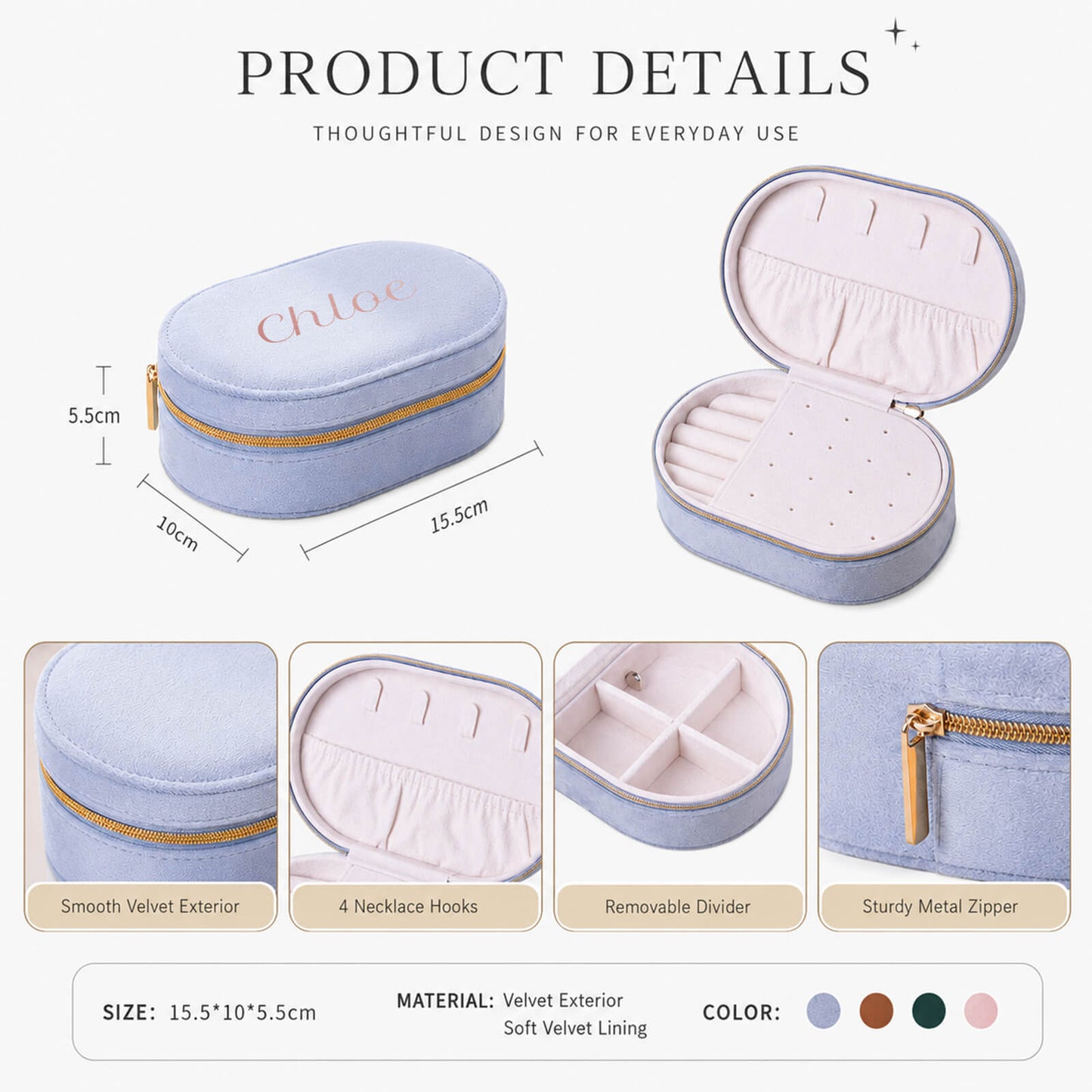 Oval Jewelry Case