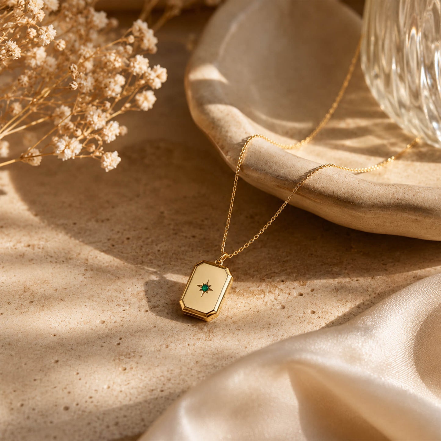 Birthstone Photo Locket Necklace