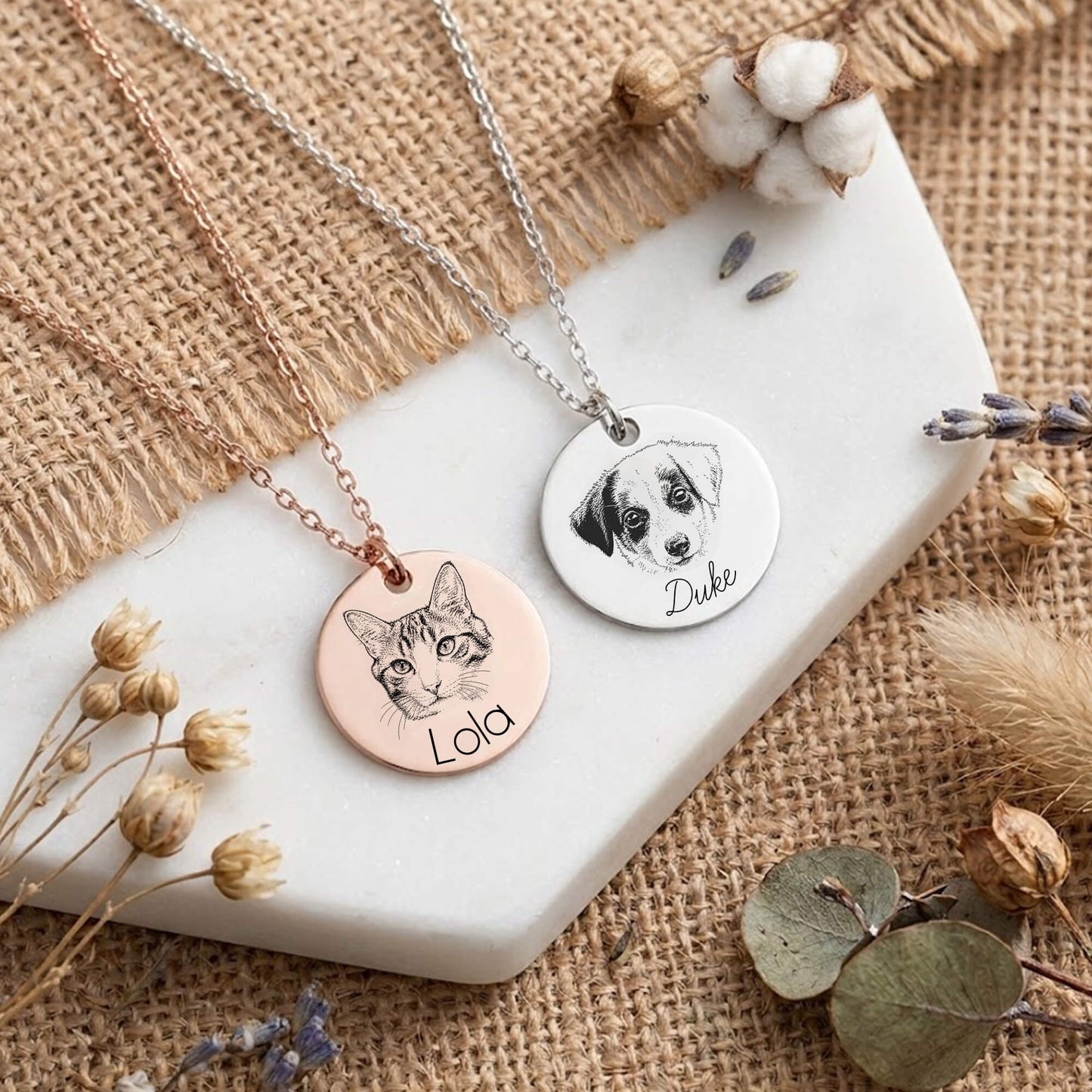 Custom Pet Portrait Necklace