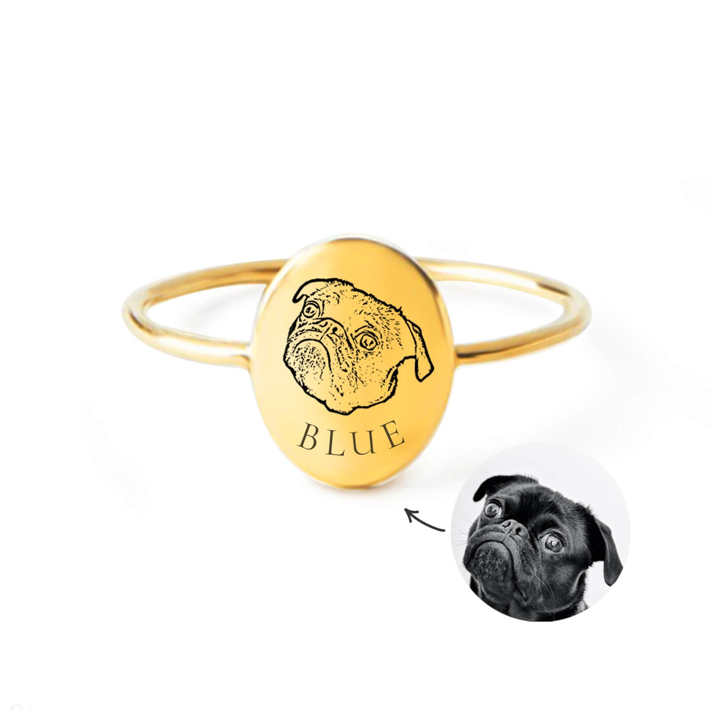 Personalized Pet Portrait Ring