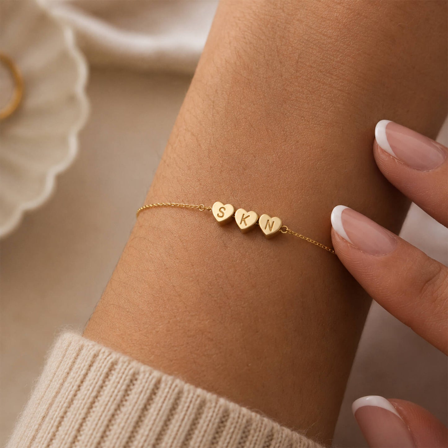 Initial Heart Bracelet