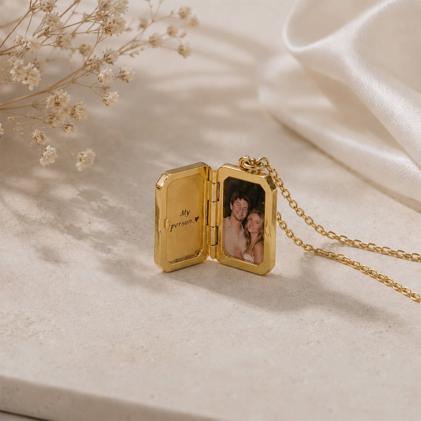 Birthstone Photo Locket Necklace