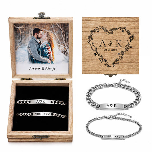 Couple Engraved Bracelets