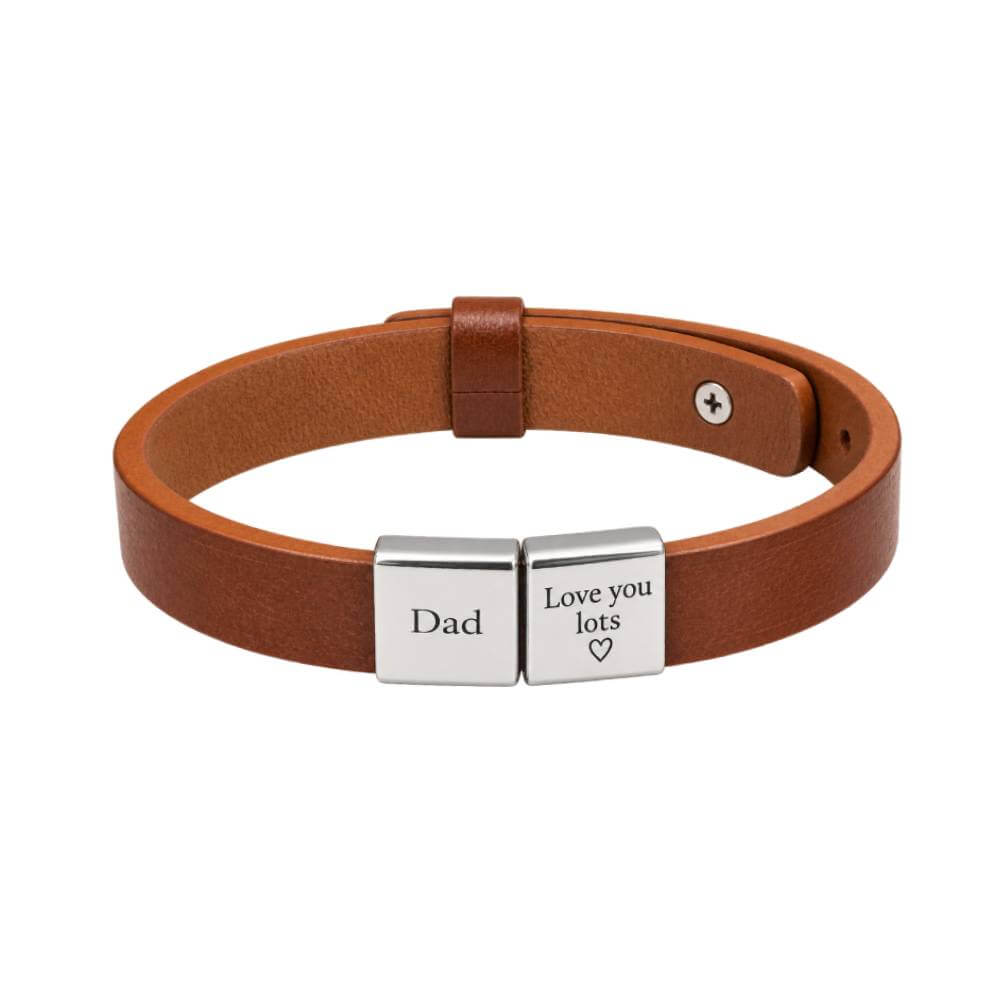 Engraved Leather Bracelet