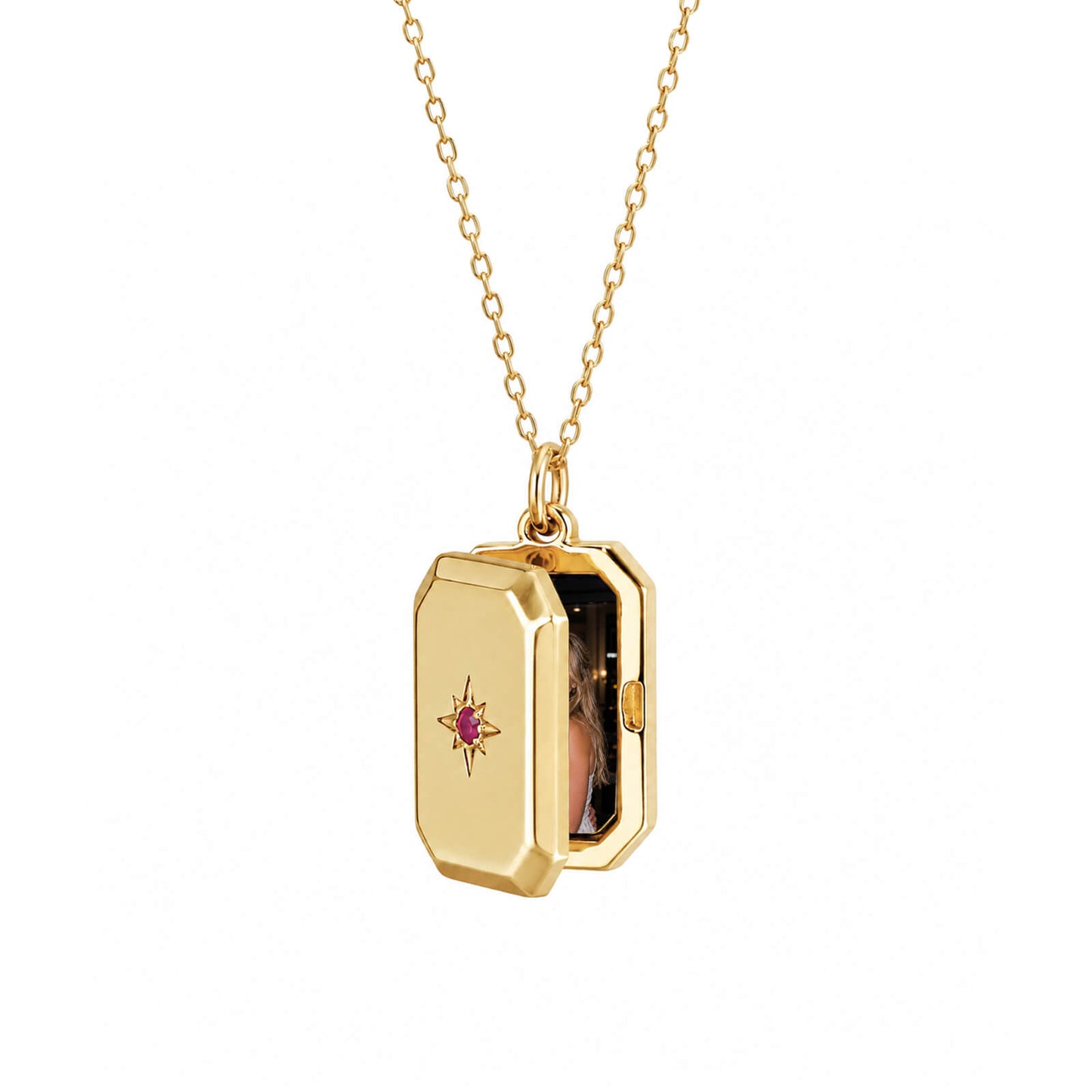 Birthstone Photo Locket Necklace