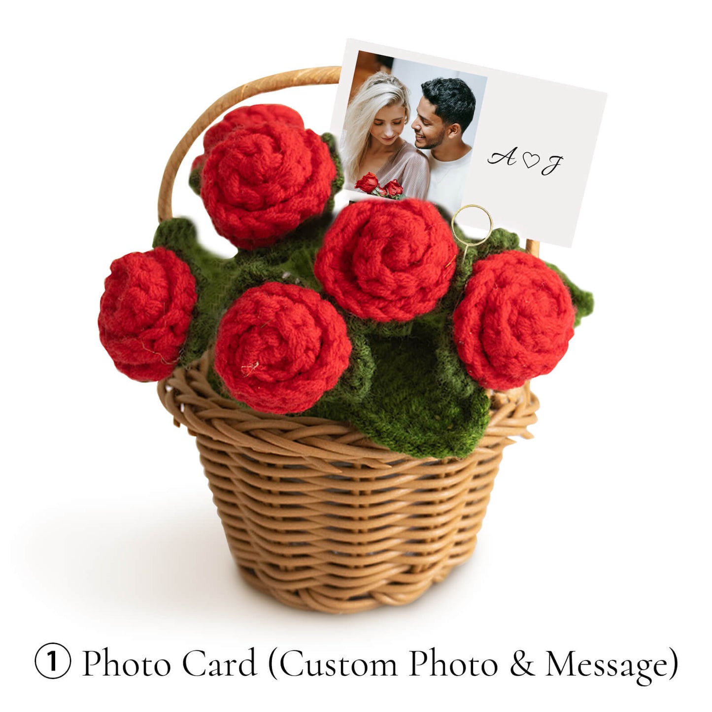 Personalized Crochet Rose Basket