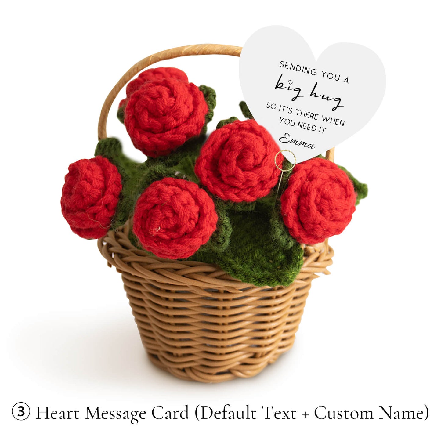 Personalized Crochet Rose Basket