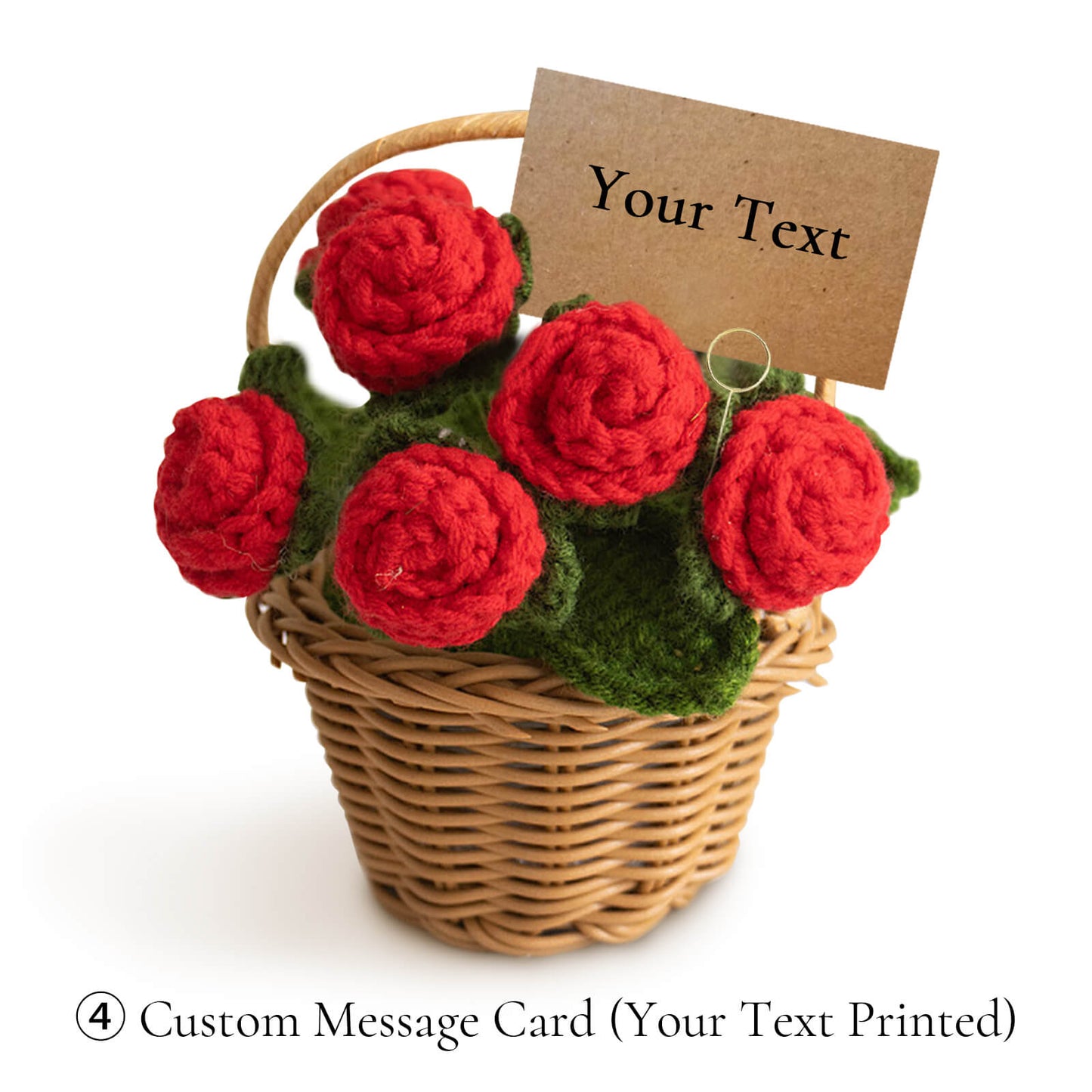 Personalized Crochet Rose Basket