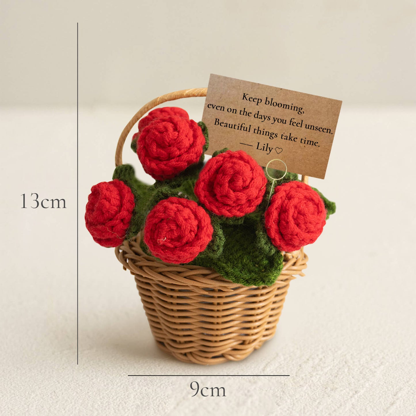 Personalized Crochet Rose Basket